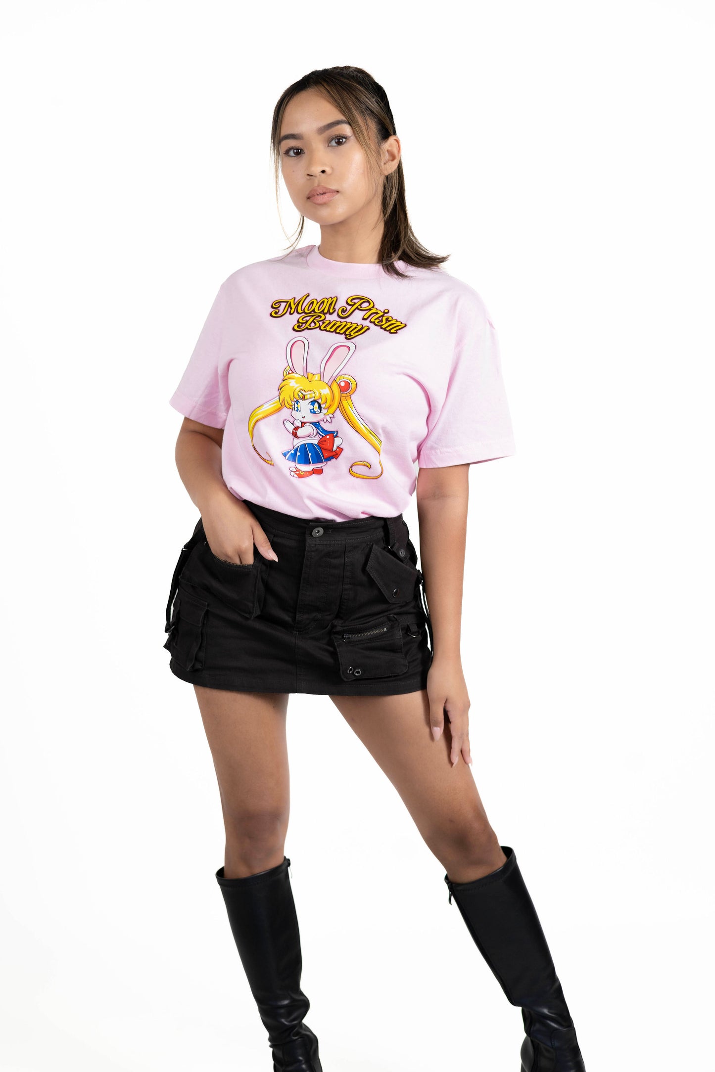 Moon Prism Bunny Basic Pink Tee