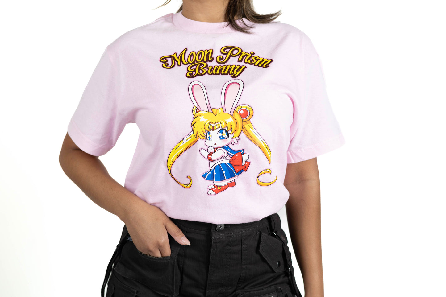 Moon Prism Bunny Basic Pink Tee
