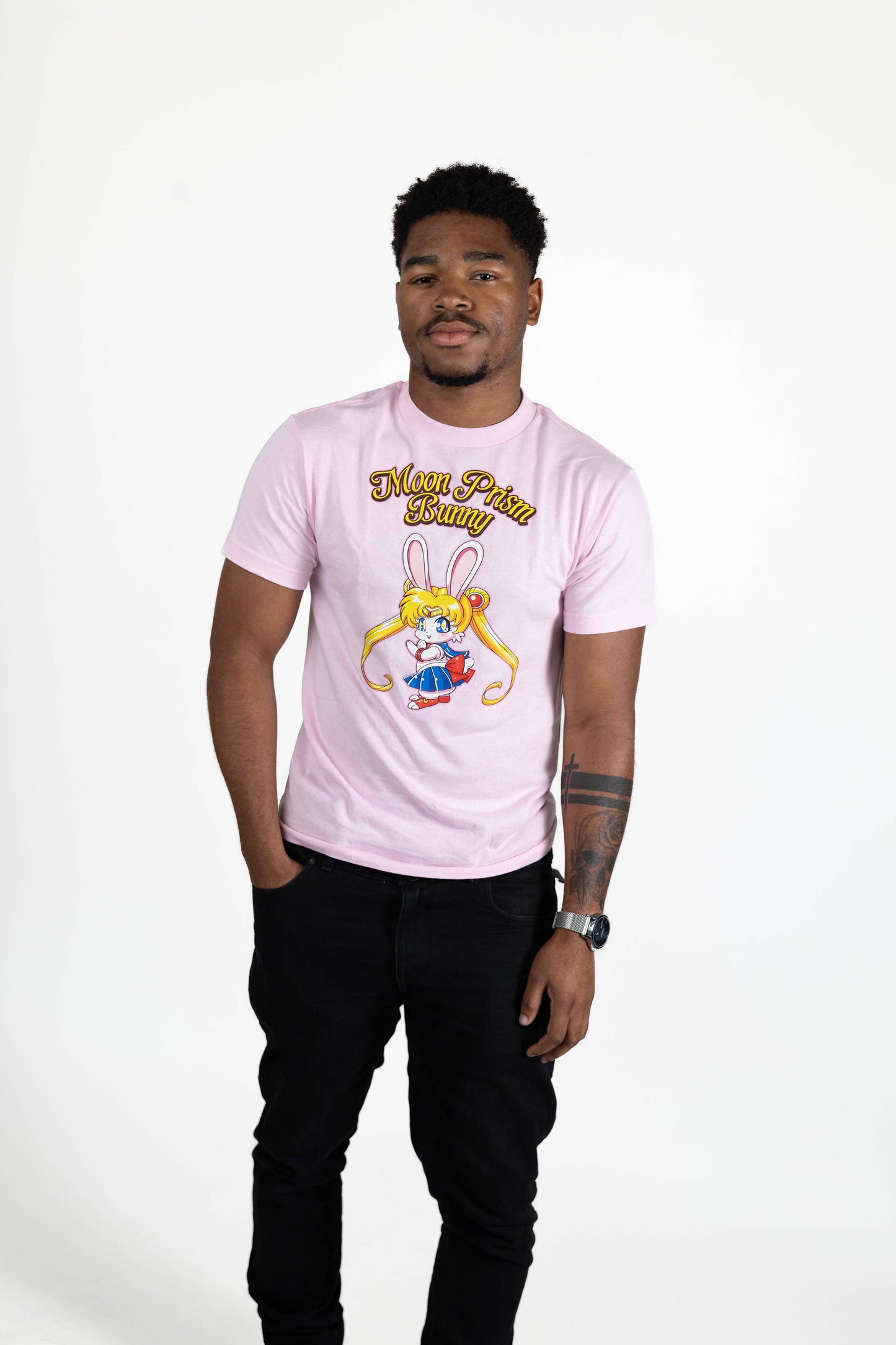 Moon Prism Bunny Basic Pink Tee