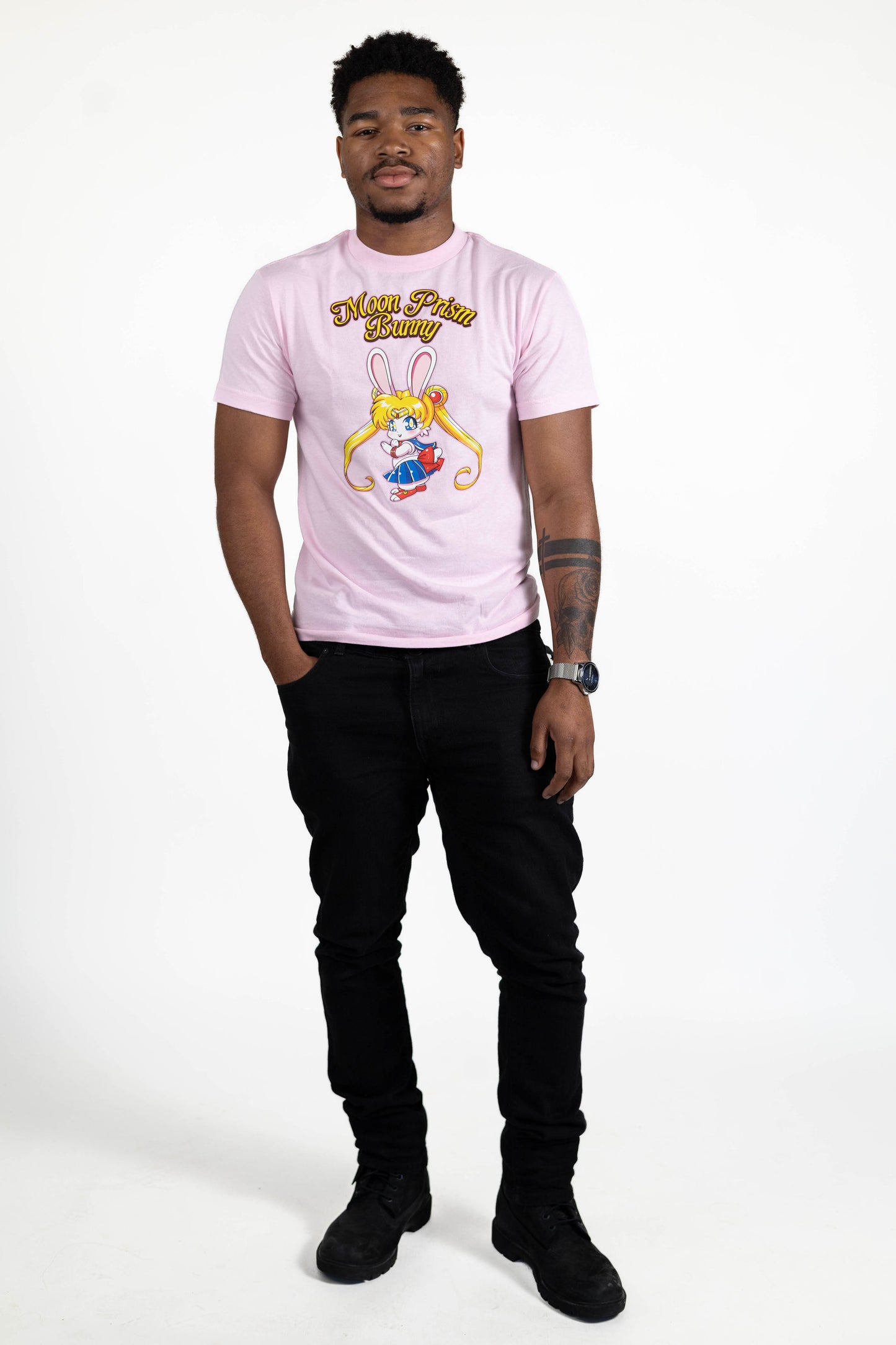 Moon Prism Bunny Basic Pink Tee