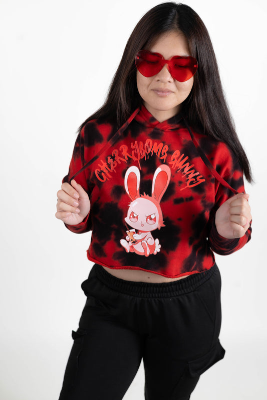 Cherry Bomb Bunny Crop top Hoodie